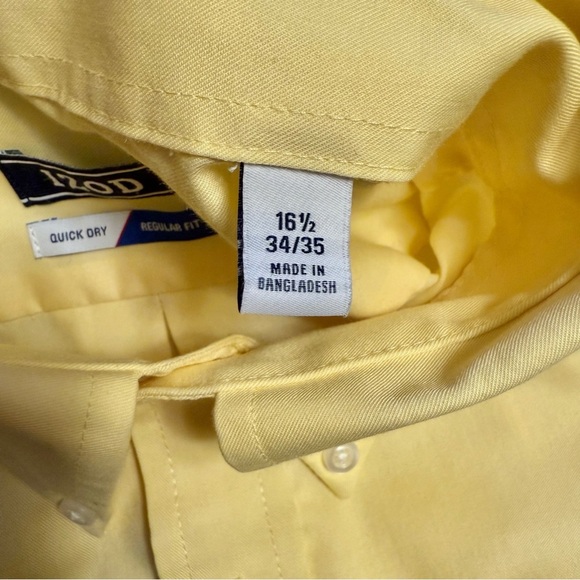 IZOD Quick Dry 16.5 Neck Men’s Regular Fit 34/35 Button Down Yellow Dress shirt - Picture 5 of 15
